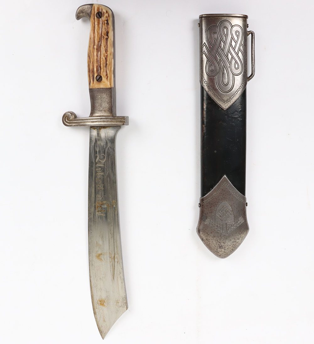 #446 – Third Reich RAD (Reichsarbeitsdienst) Labour Service Enlisted Mans Dagger / Hewer by Carl Eickhorn, Solingen