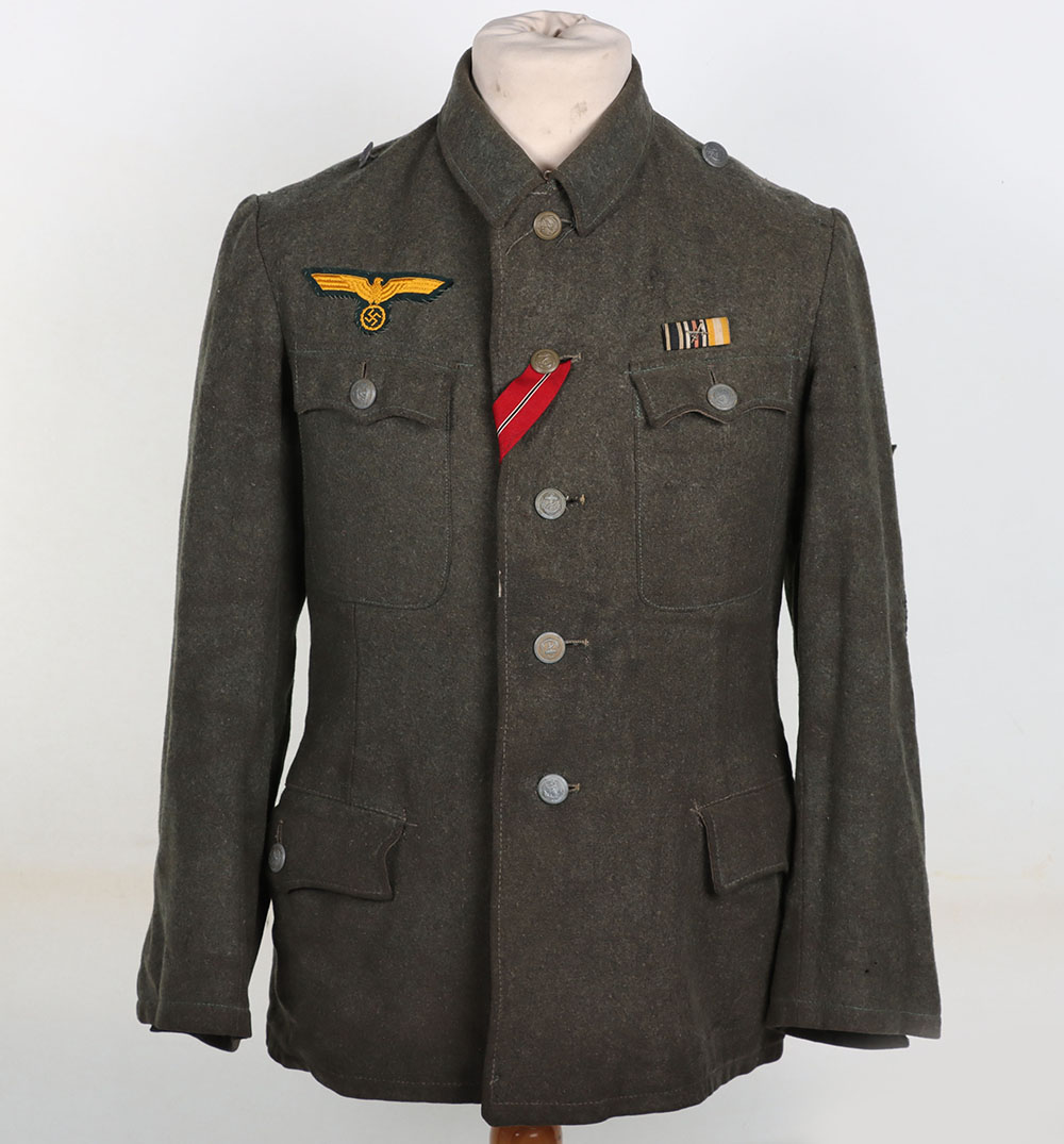 #524 – WW2 German M-42 Kriegsmarine Coastal Artillery ‘Küstenartillerie’ Field Blouse, Occupied France Made