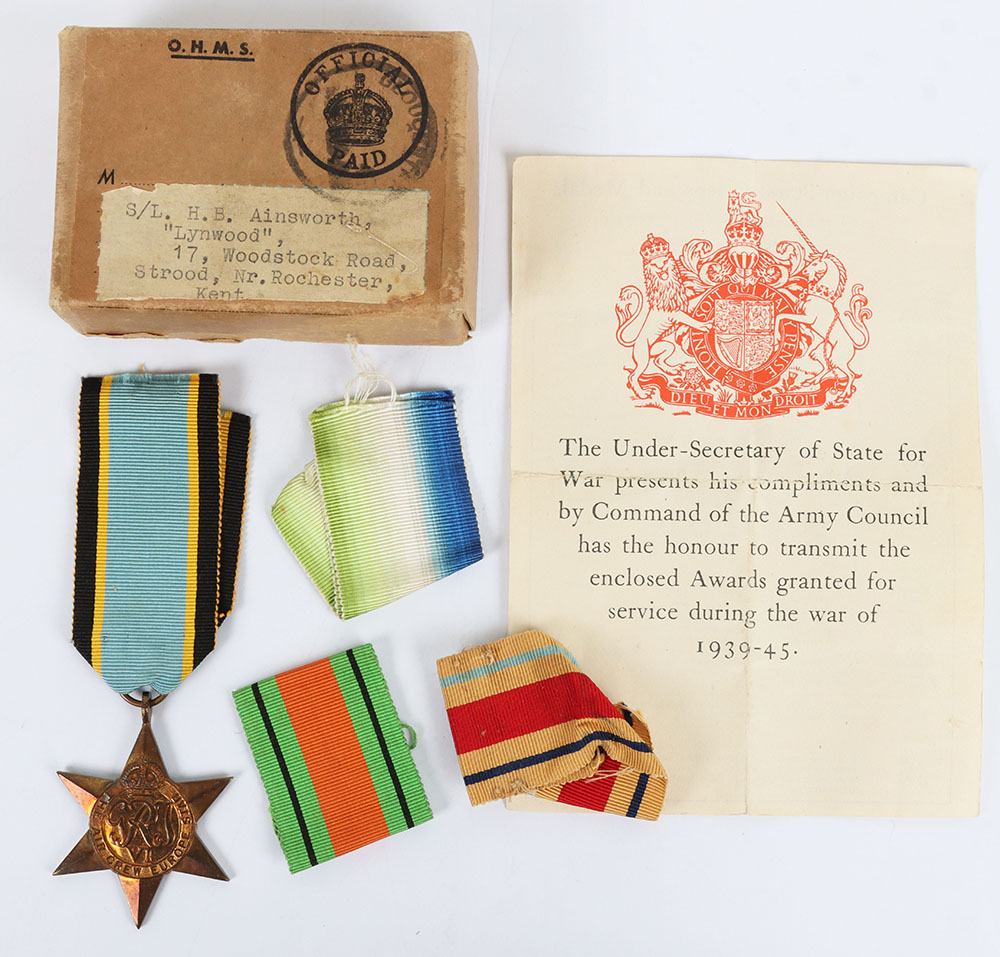 #56 – WW2 British Aircrew Europe Star in a Named Box of Issue to a Squadron Leader