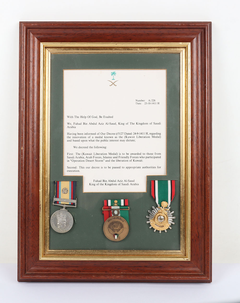 #75 – Operation Desert Storm, the First Gulf War Medal Group of Three Royal Electrical & Mechanical Engineers