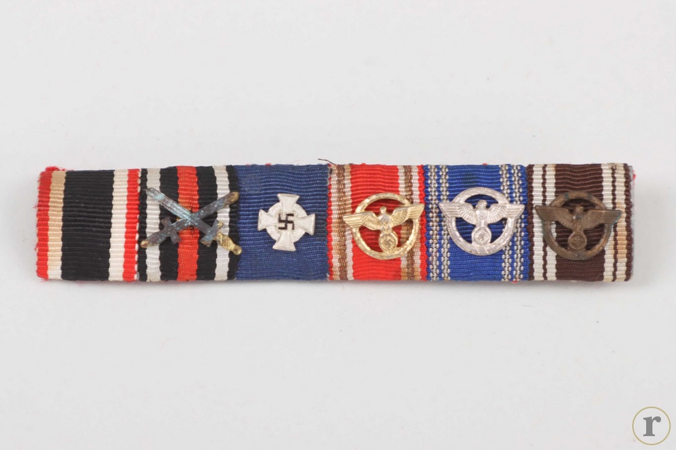 #73-0263 – 6-place ribbon bar with NSDAP Long Service Award in Gold