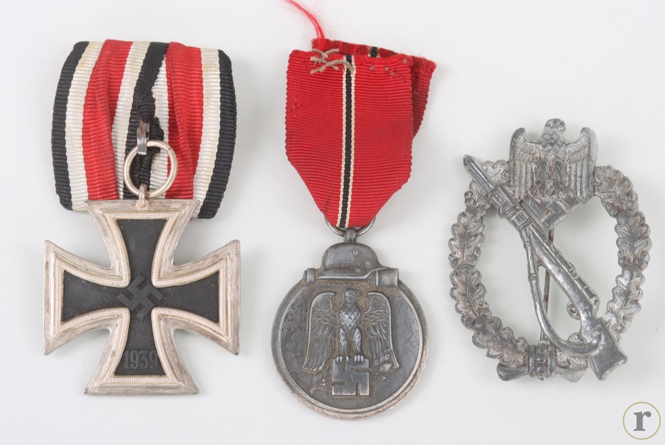 #73-1265 – 1939 Iron Cross 2nd Class, single mount + Eastern front medal + IAB