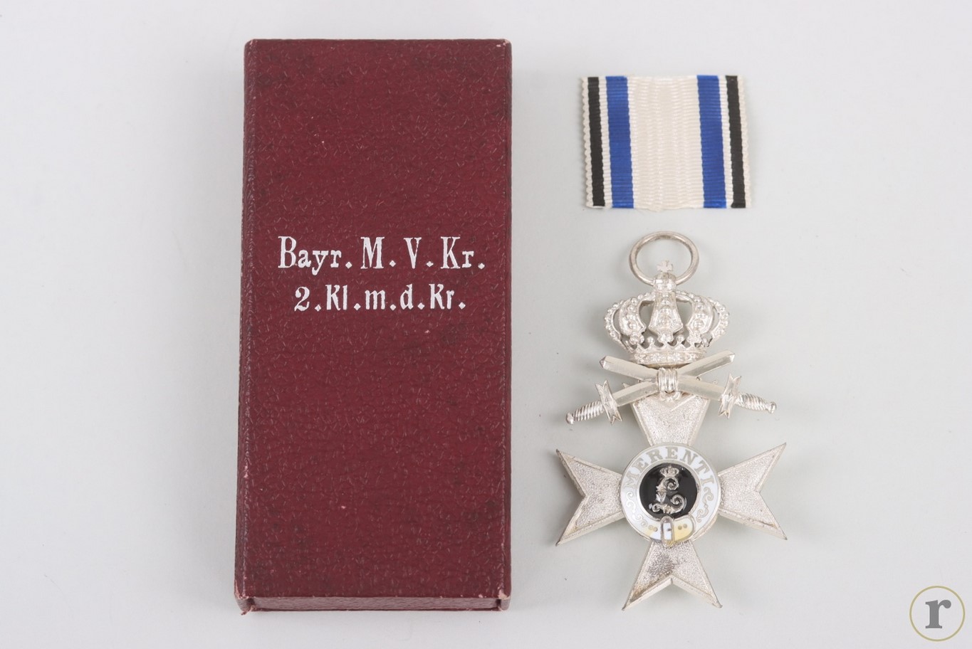 #73-1573 – Bavaria Military Merit Order Military Merit Cross of the Military Merit Order, 2nd Class with Crown and Swords with case Deschler