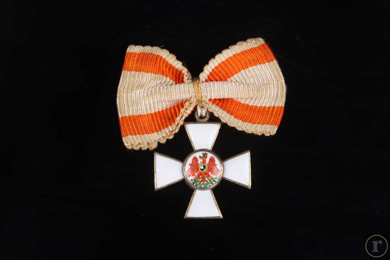 #73-1593 – Prussia Miniature Order of the Red Eagle 3rd Class on ribbon