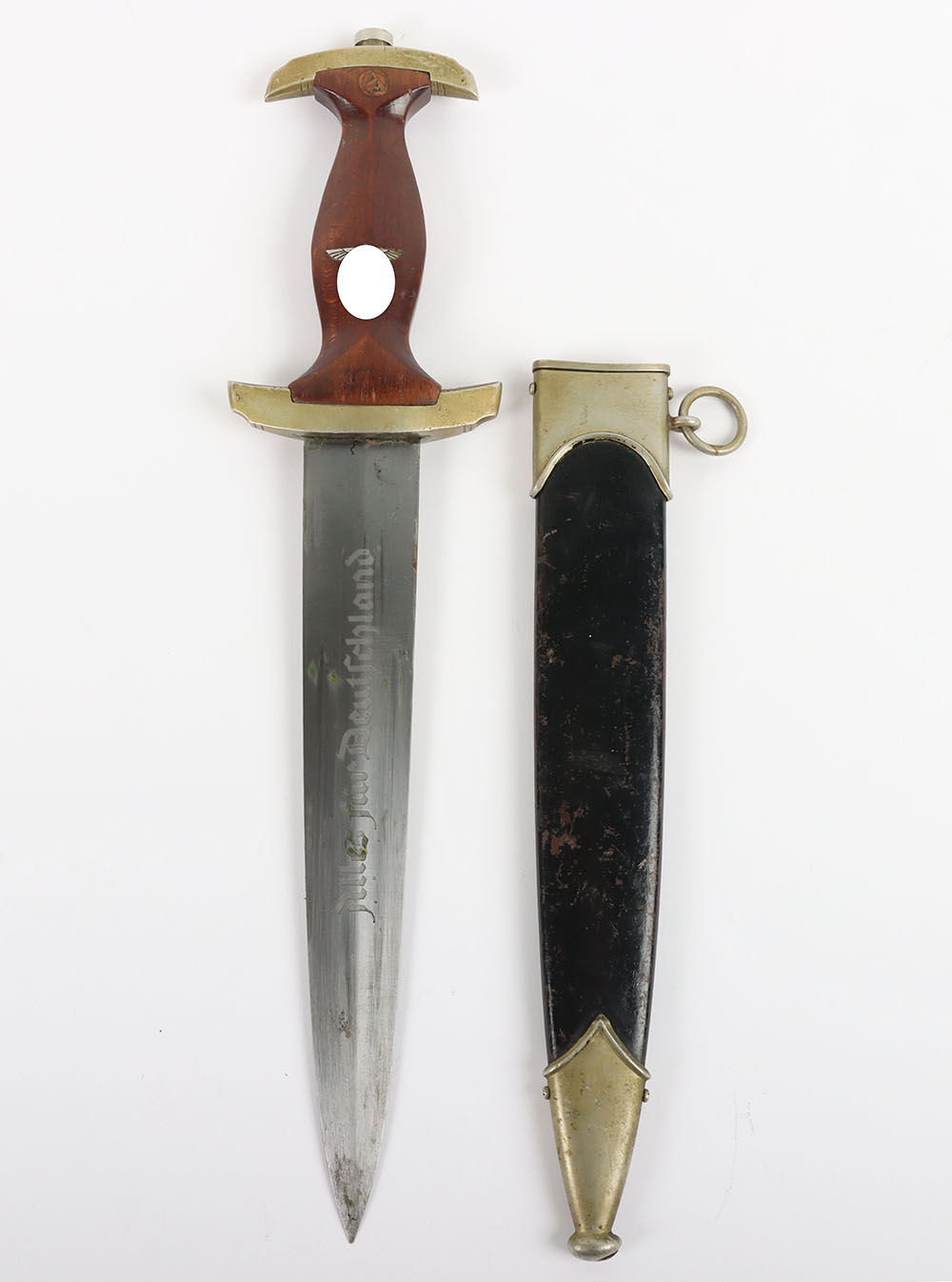 #14 – Rare Third Reich SA / NSKK Dagger with ‘Christmas’ Pattern Motto to Blade by Ernst Pack & Söhne, Solingen