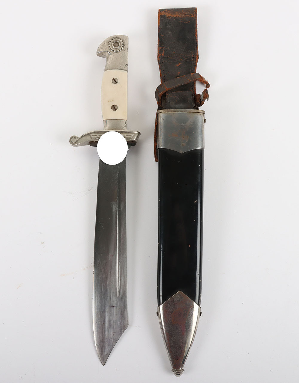 #145 – Third Reich TENO (Technische Nothilfe) Enlisted Mans Dress Dagger with Leather Hanger by Carl Eickhorn, Solingen