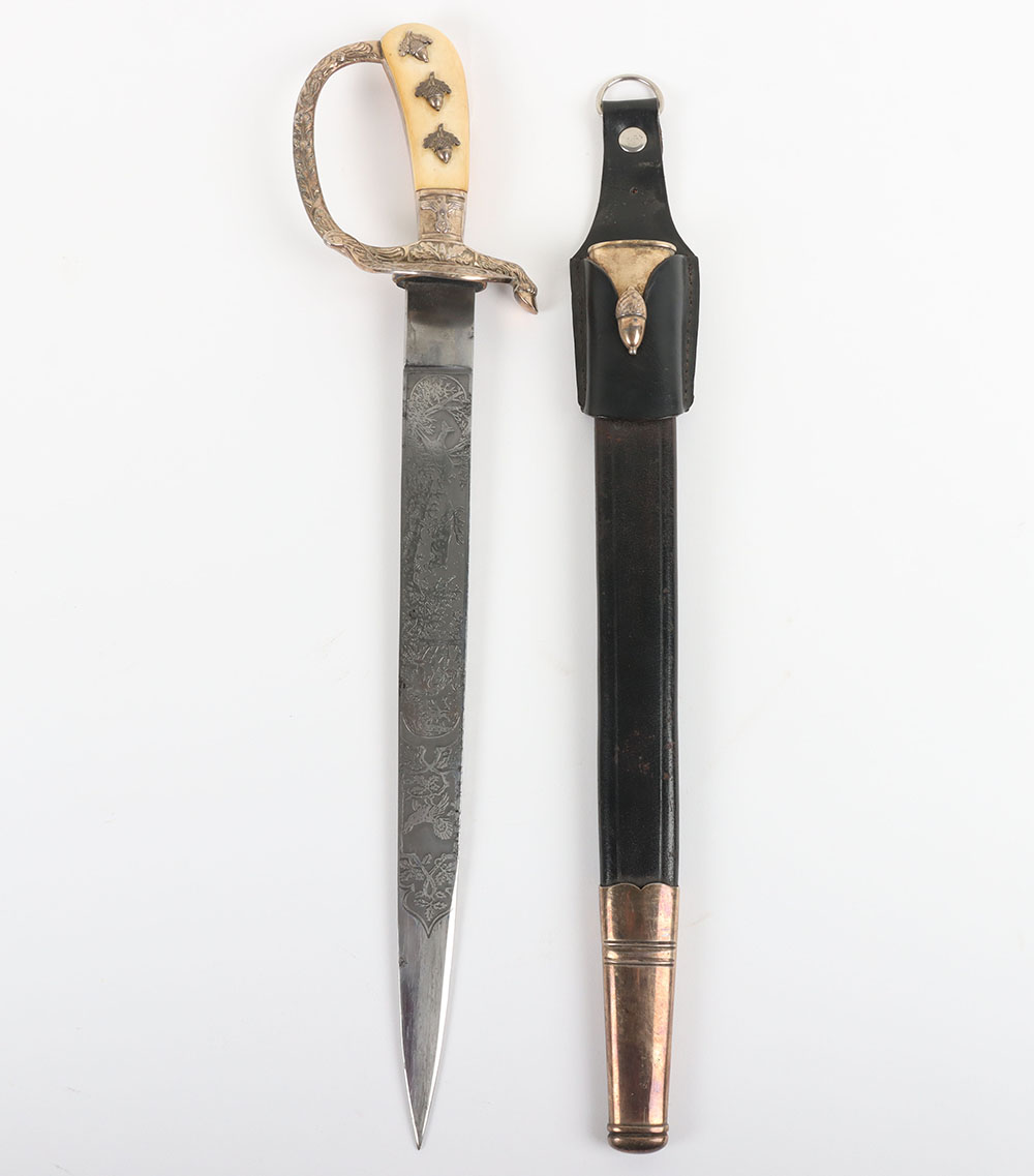 #149 – Third Reich Senior Forestry Officials Cutlas / Dagger by Carl Eickhorn, Solingen with Presentation Inscription to Scabbard