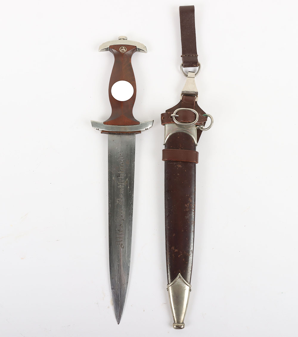 #15 – Rare Third Reich SA (Sturmabteilung) Dagger with ‘Christmas’ Pattern Motto to Blade by Carl Eickhorn, Solingen