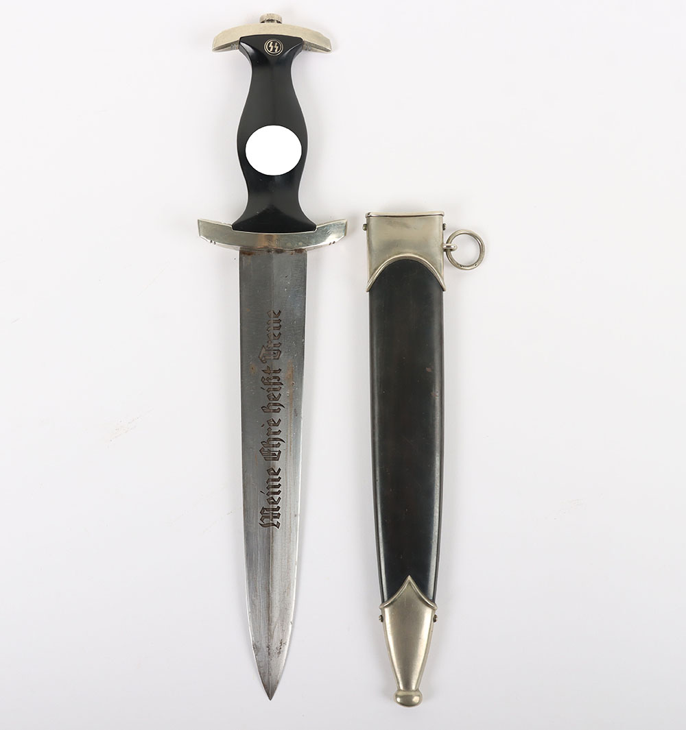 #42 – Third Reich SS (Schutzstaffel) Dress Dagger by Gottleib Hammesfahr, Solingen Foche with Dedication to Blade