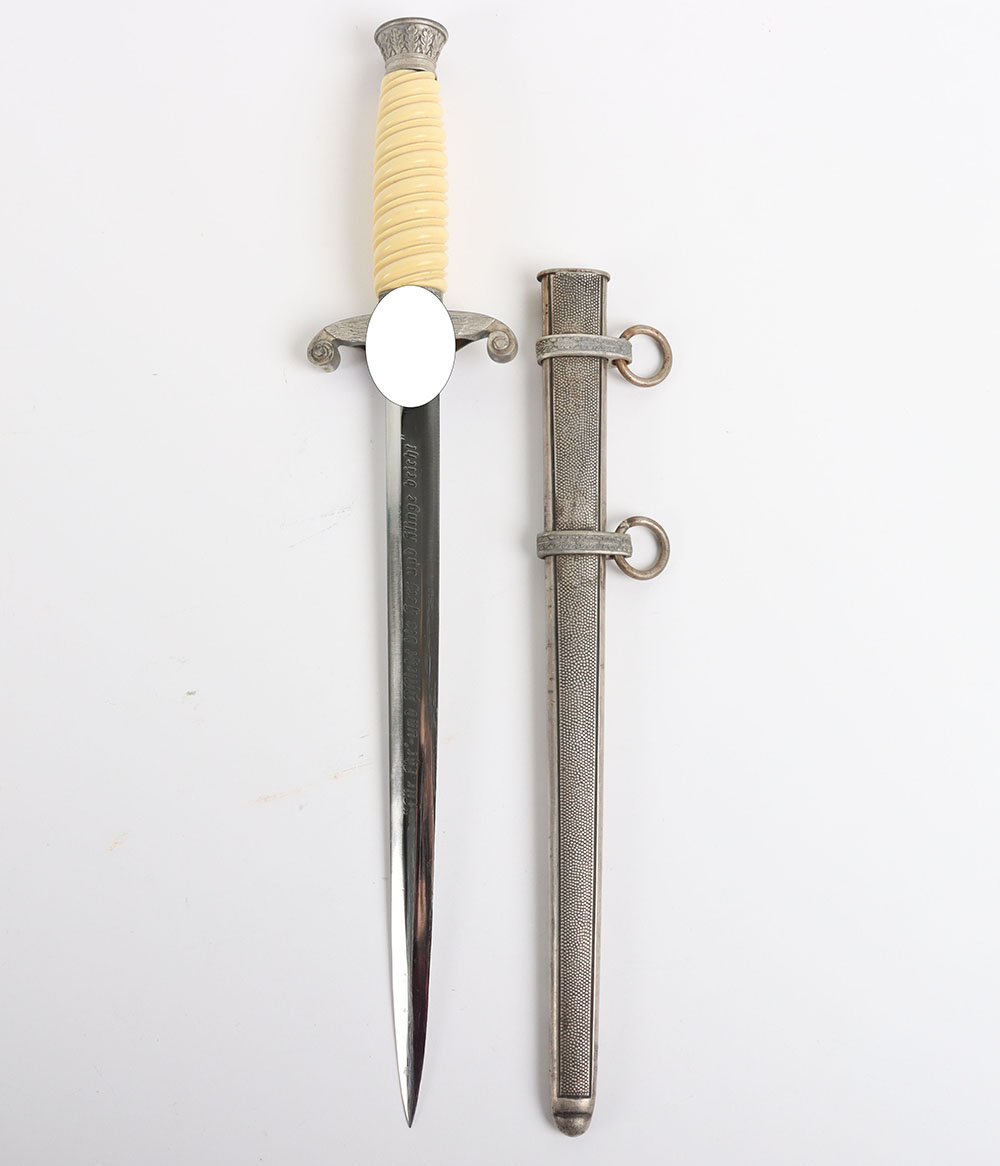 #73 – Unusual Late War German Army Officers Dress Dagger by Carl Eickhorn with Etched Dedication