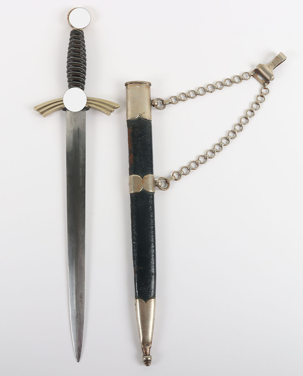 #97 – Third Reich Unit Marked Luftwaffe 1st Pattern Officers Dress Dagger by Rare Maker Gebr Heller, Marienthal