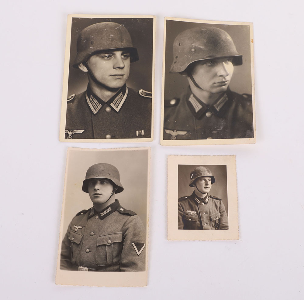 #133 – 3 HEER PHOTO POSTCARDS OF MEN WEARING ROUGH TEXTURE CAMMO HELMETS