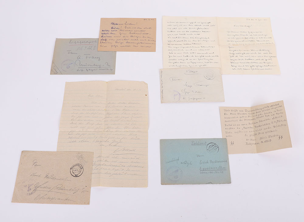 #141 – LOT OF 4 WAFFEN-SS FELDPOST LETTER W/ ENVELOPES