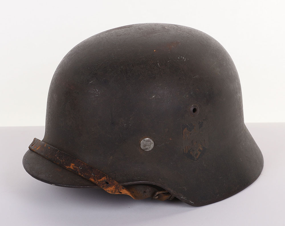 #185 – WW2 GERMAN M-35 SINGLE-DECAL KRIEGSMARINE STEEL COMBAT HELMET