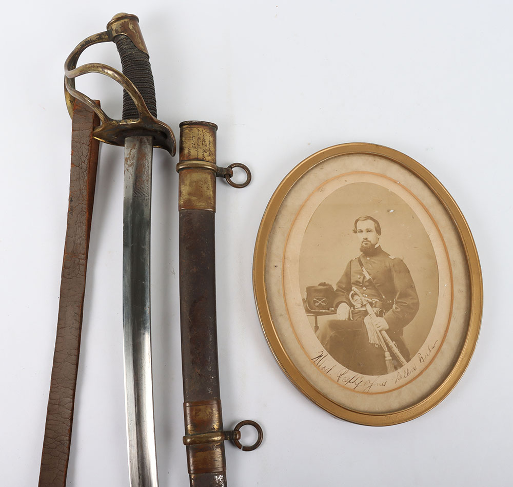 #19 – US MODEL 1860 STYLE PRESESENTASION SWORD W/ PHOTO FROM A MEMBER OF THE 7TH REGIMENT NEW YORK CAVALRY