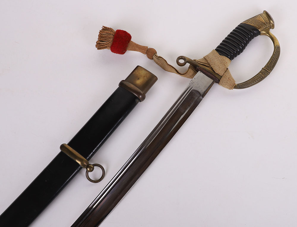 #210 – RARE RUSSIAN MODEL 1909 DRAGOON OFFICERS SWORD SHASQUA FOR PERIOD OF PROVISIONAL GOVERNMENT AFTER THE ABDICATION OF TSAR NICHOLAS II