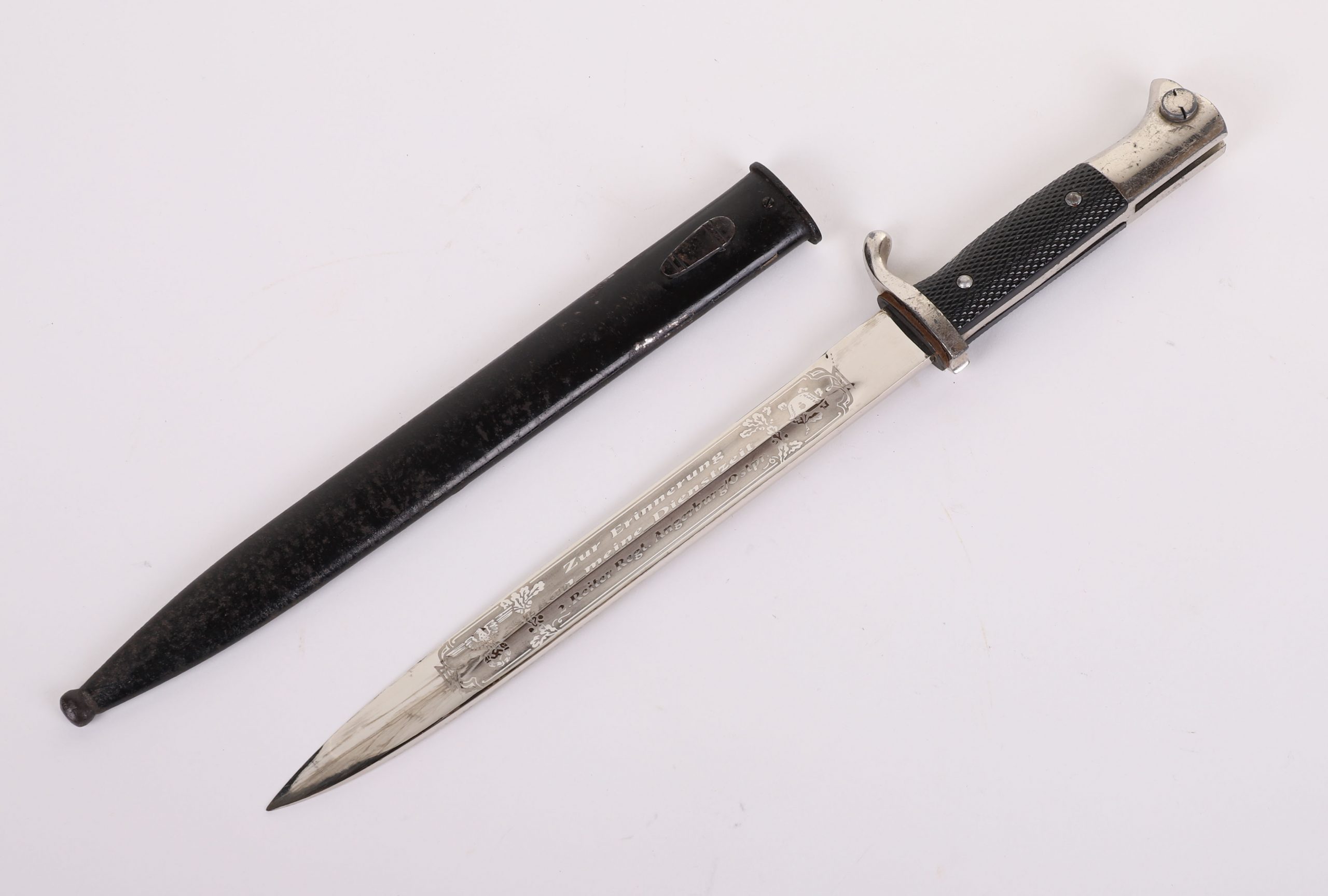 #237 – THIRD REICH DRESS K98 BAYONET WITH ENGRAVED BLADE BY ROBERT KLASS