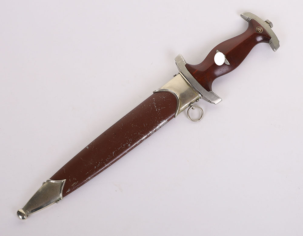 #371 – THIRD REICH SA DRESS DAGGER WITH INTERESTING DECAL LABEL FOR GAU WESTFALEN