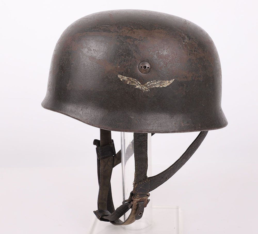 #378 – WW2 GERMAN LUFTWAFFE M-38 PARATROOPERS STEEL COMBAT HELMET