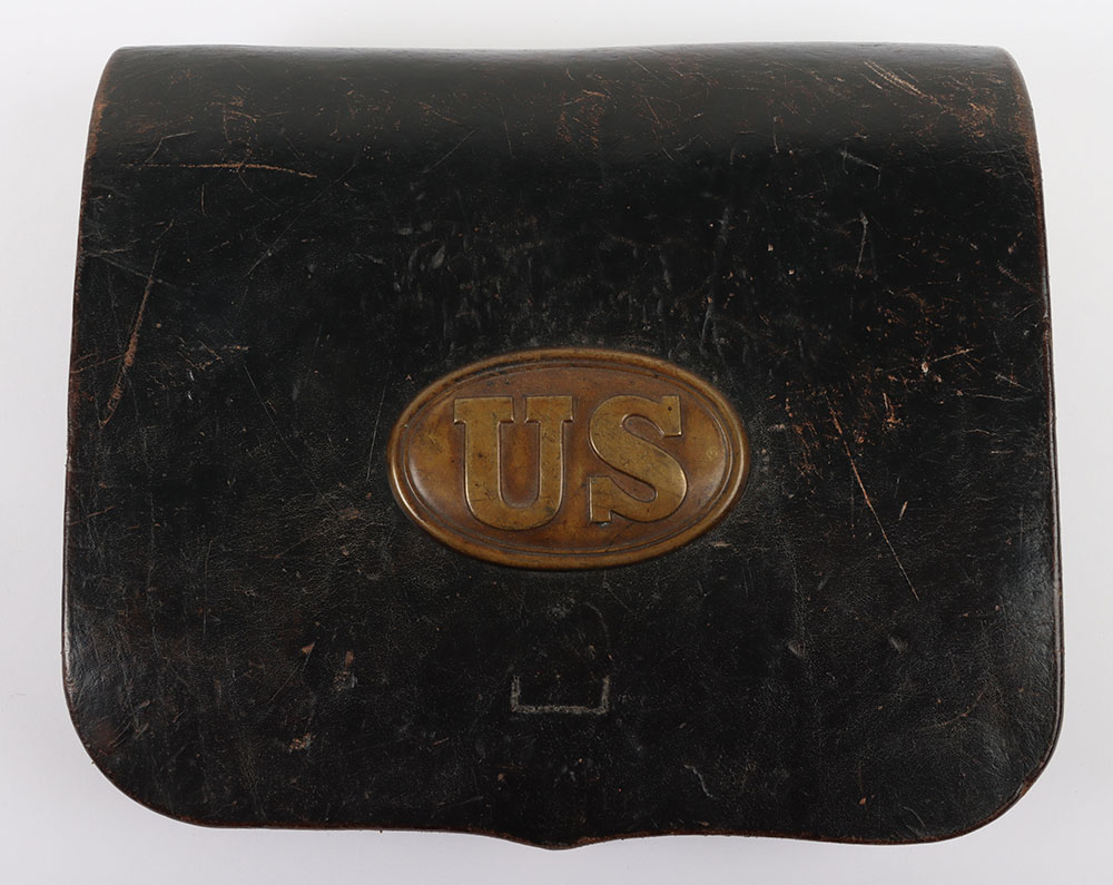 #52 – US CIVIL WAR RARE LARGE SIZE UNION CARTRIDGE BOX