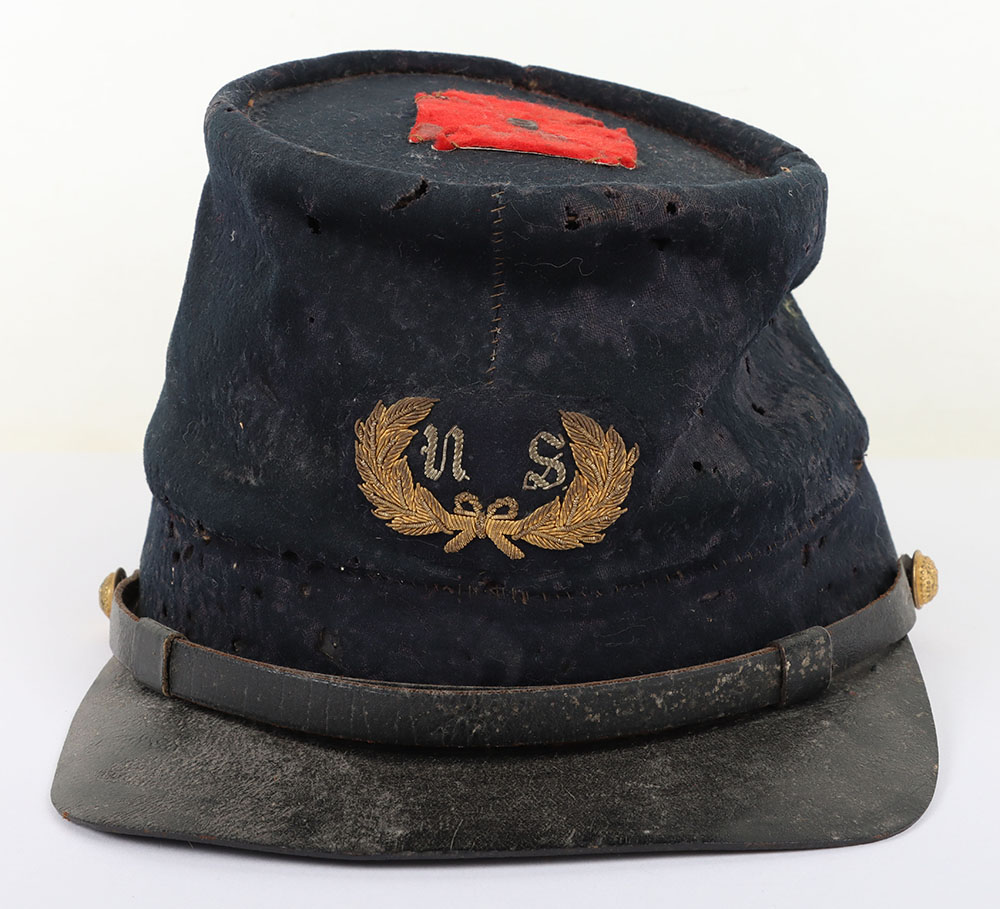 #85 – US CIVIL WAR PEREIOD UNION OFFICER FORAGE CAP W/ CORPS BADE