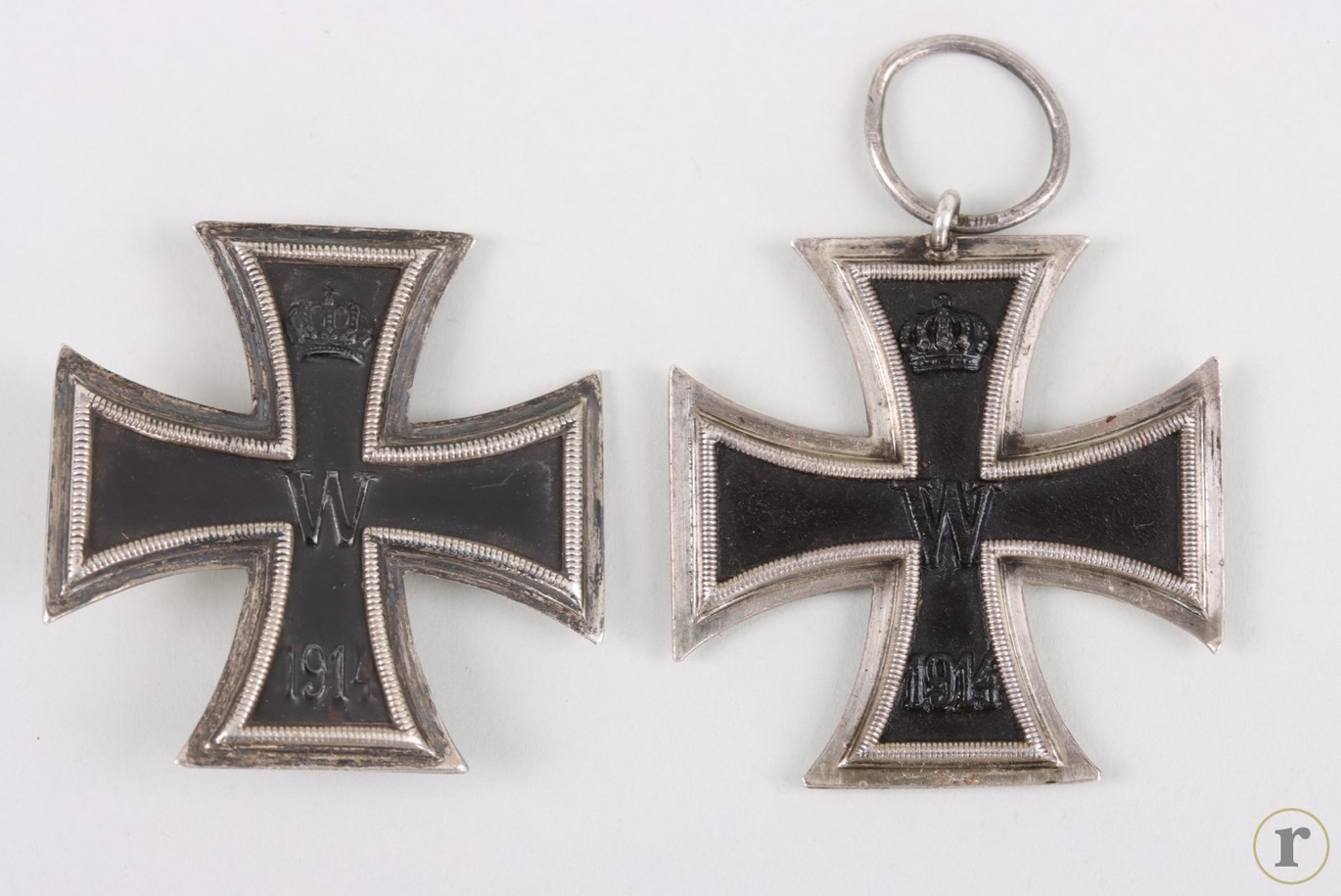 #74-1364 – 1914 Iron Cross 1st Class ‘KO’ marked and 1914 Iron cross second class ‘WILM’ marked