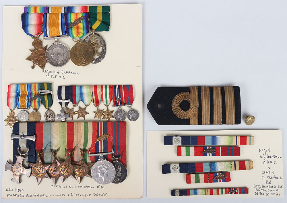 #119 – An Impressive Father and Son Medal Grouping to the Campbell Family that Includes a 1940 Operation Dynamo Distinguished Service Cross and a Later Second Award Bar for Defending a Convoy Against an E-Boat Attack