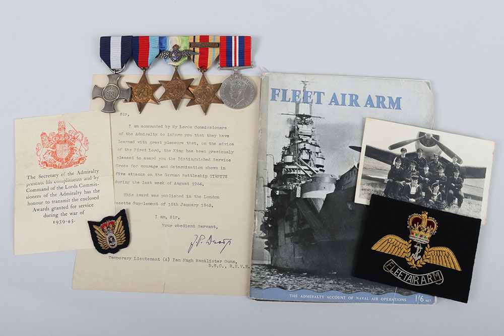 #121 – Fine Second World War Fleet Air Arm Distinguished Service Cross Group of Five to 1770 Squadron for Attacks on the German Battleship Tirpitz whilst in Alten Fjord Norway