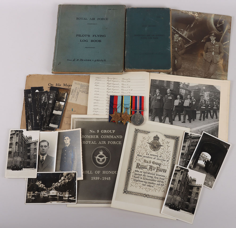 #132 – WW2 Royal Air Force Casualty Medal and Log Book Grouping of Flight Sergeant G H Davison 613 Squadron and Later 83 Squadron, Being Found Dead in his Rear Gun Turret in April 1942