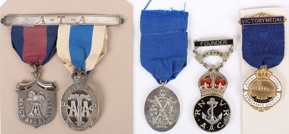 #150 – A Collection of 5 Temperance Association Medals,