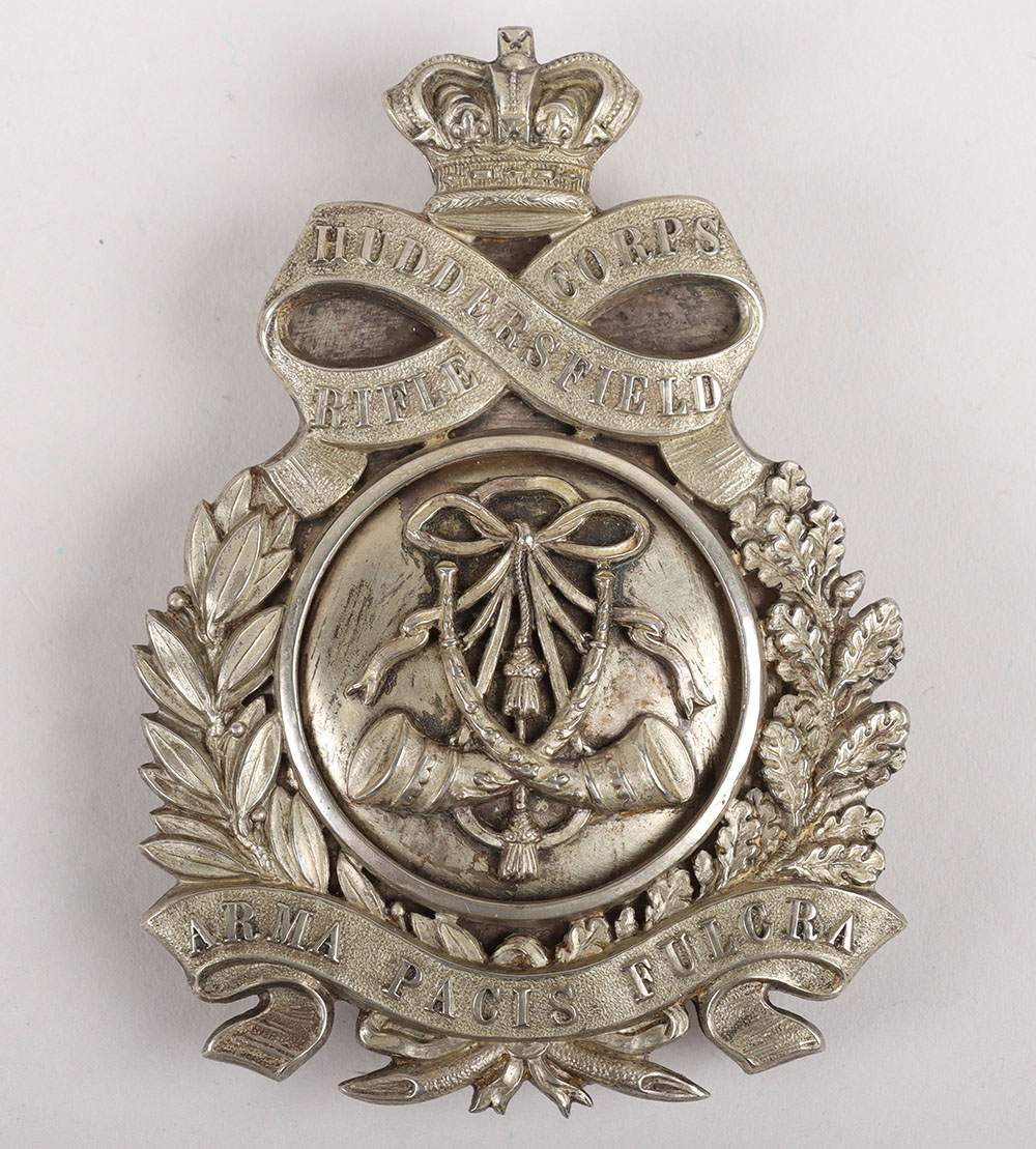 #183 – Scarce Victorian Huddersfield Rifle Volunteer Corps Officers Cross Belt Plate