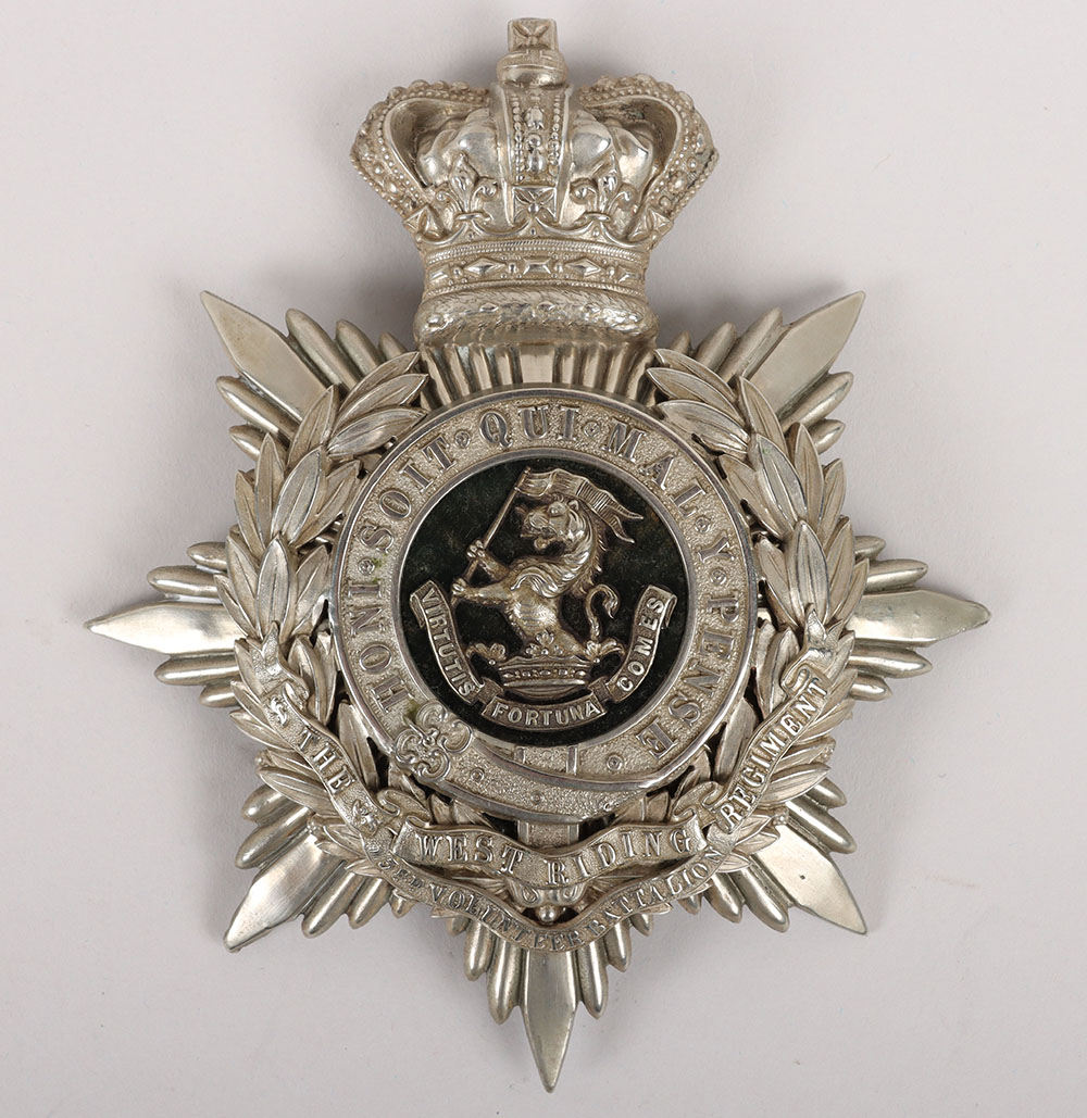 #196 – Victorian 3rd Volunteer Battalion The West Riding Regiment (Duke of Wellingtons) Officers Home Service Helmet Plate