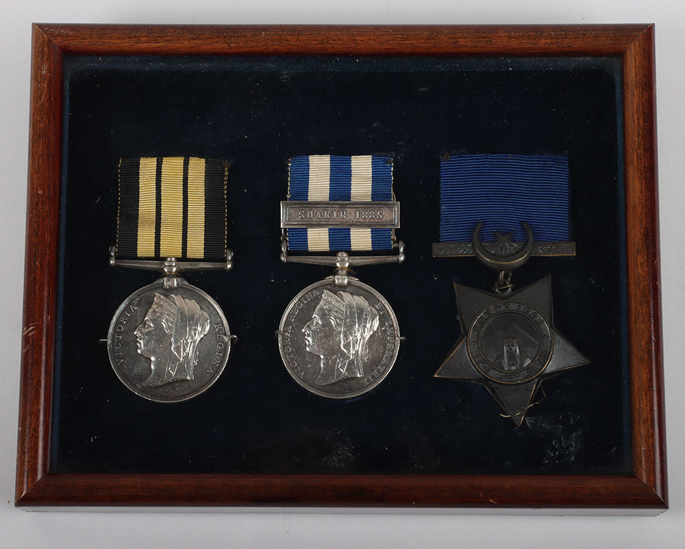 #23 – Victorian Medal Group of Three to a Naval Officer who Commanded HMS Coquette During the Ashanti Uprising and Later Saw Service During the 1885 Sudan Campaign