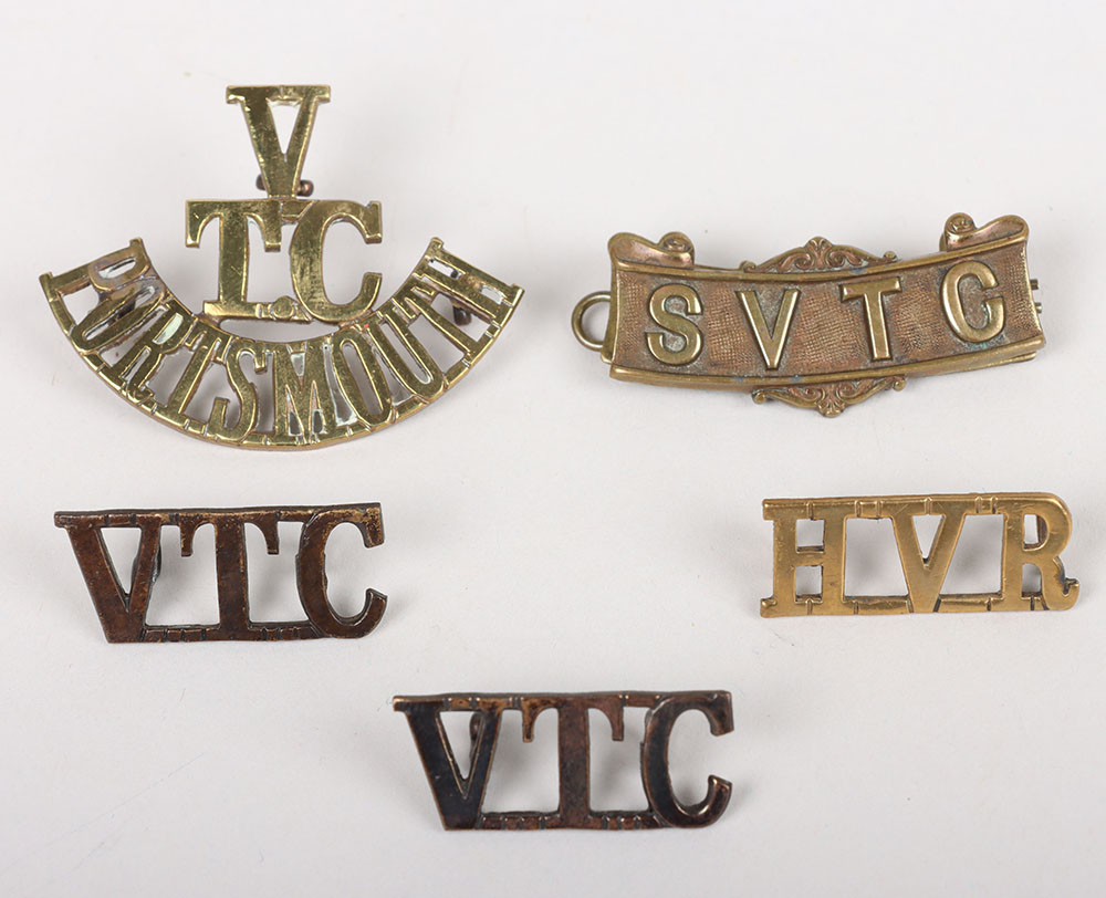 #239 – Good Selection of Volunteer Training Corps Shoulder Titles