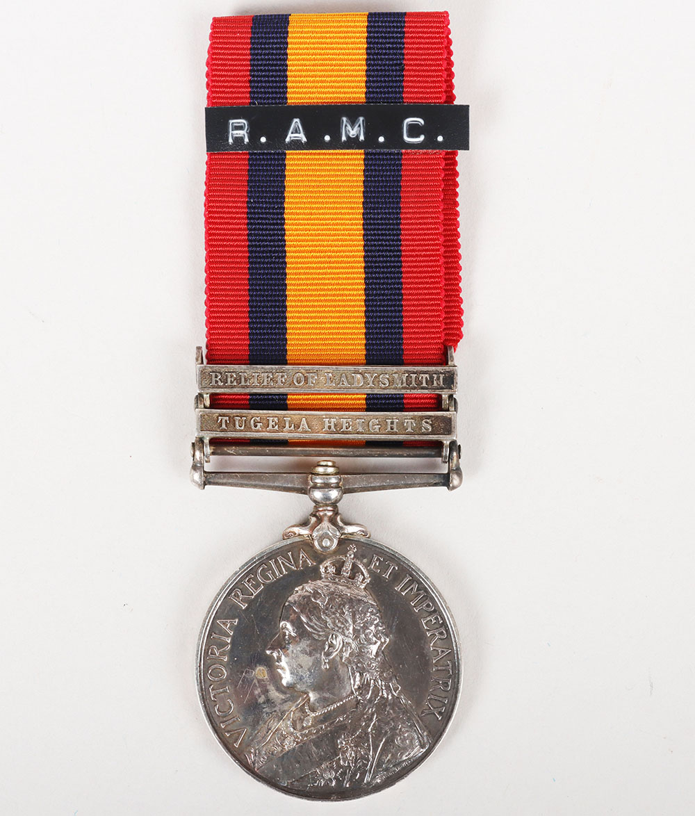 #34 – Queens South Africa Medal to a Recipient in the Royal Army Medical Corps Who Died at Ladysmith April 1900