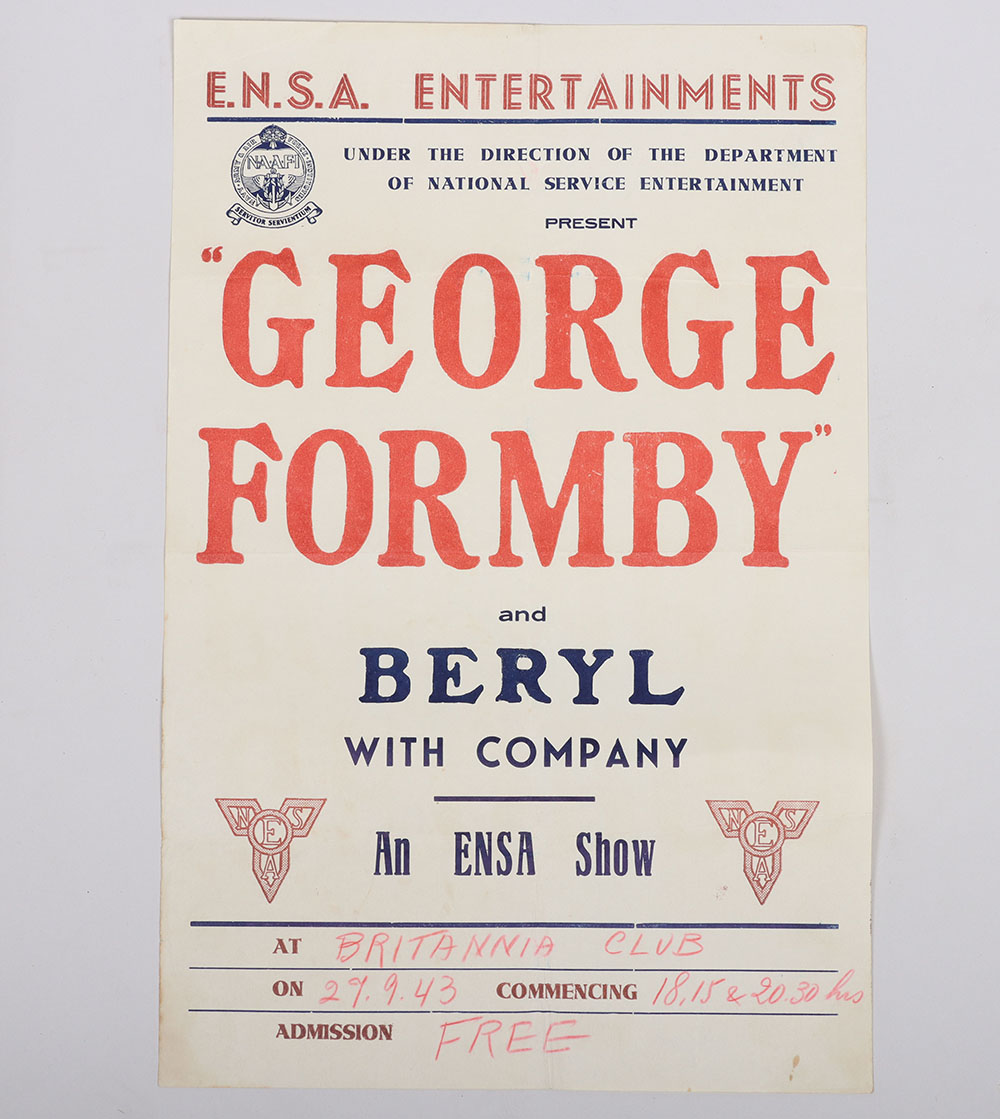 #341 – WW2 1943 ENSA Concert Poster for George Formby