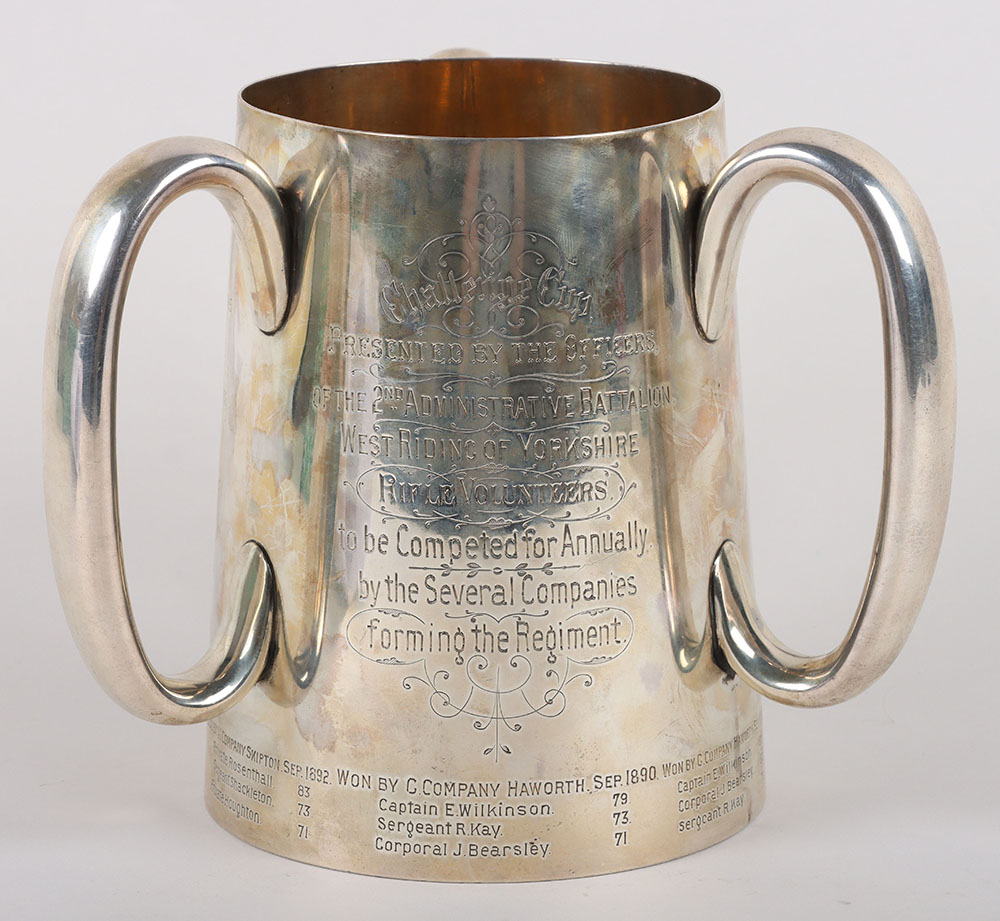 #343 – Impressive Hallmarked Silver Presentation Challenge Cup Trophy of the 2nd Administrative Battalion West Riding of Yorkshire Rifle Volunteers