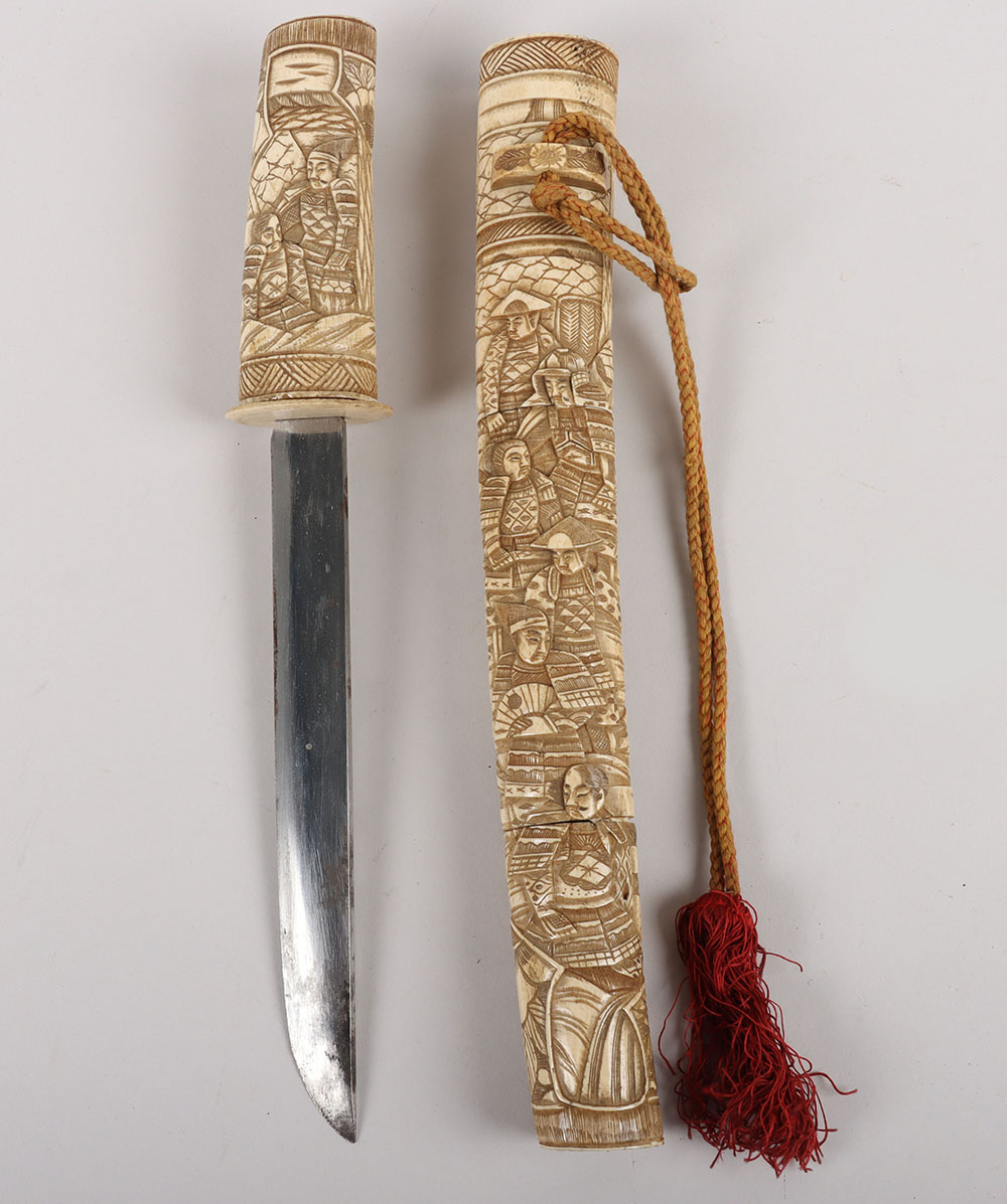 #413 – Japanese Carved Bone Dagger