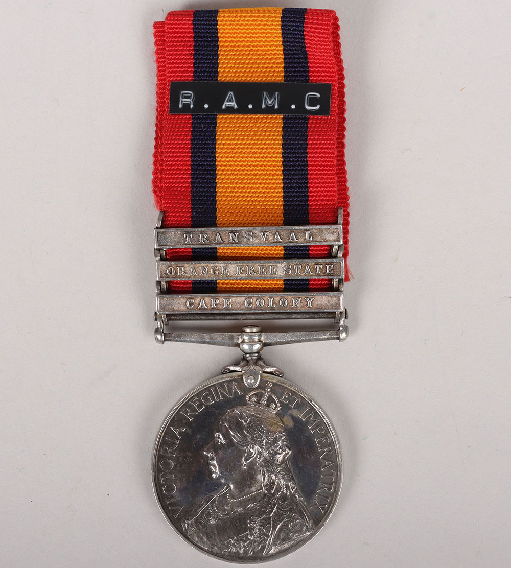 #44 – Queens South Africa Medal to a Recipient in the Royal Army Medical Corps who Died of Disease at Pretoria in May 1901