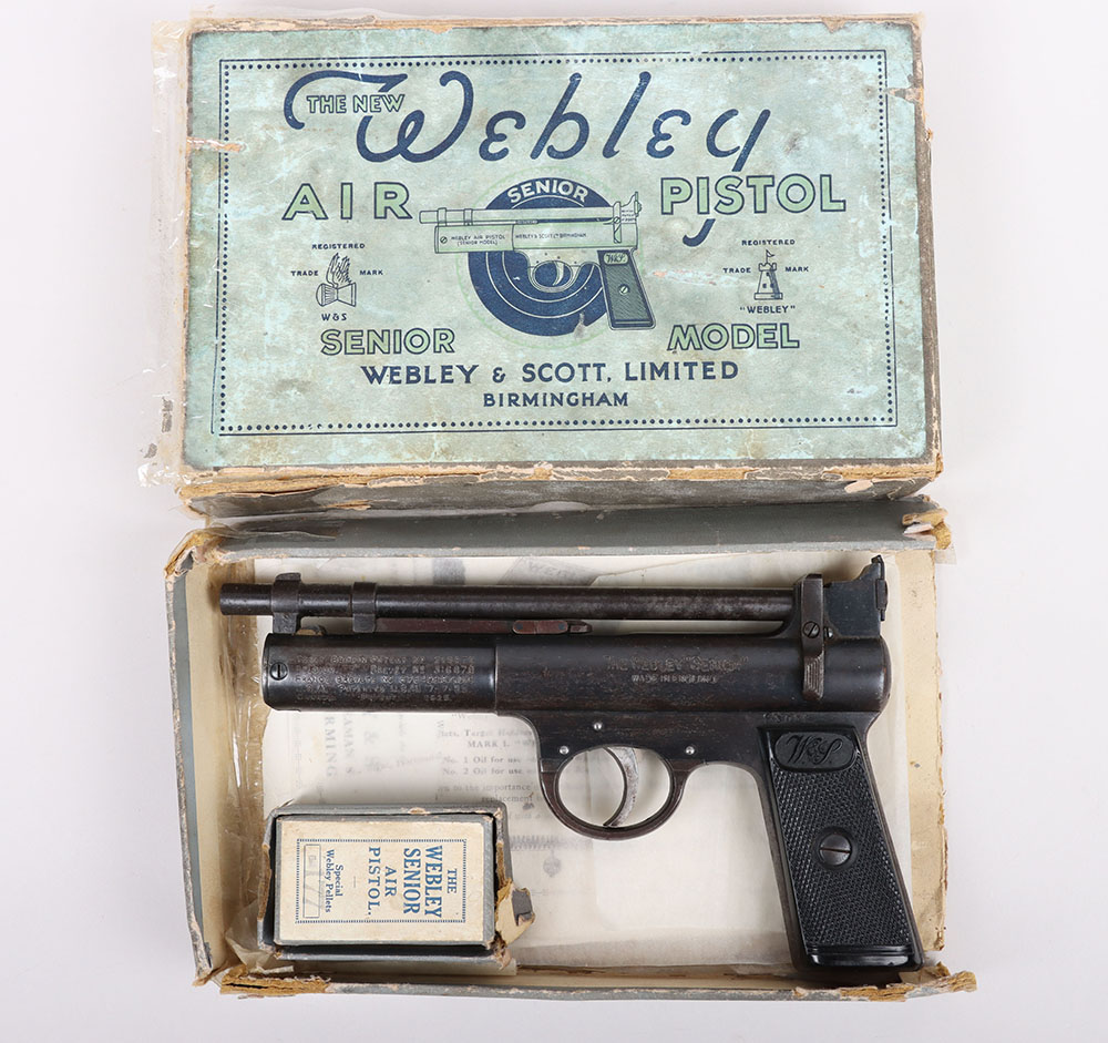 #451 – Boxed Pre-War Webley Senior .177 Air Pistol