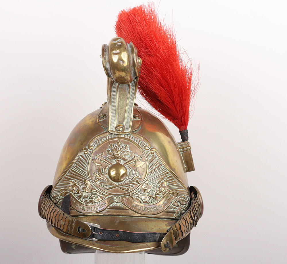 #475 – Late 19th Century French Firemans Sapeurs Pompiers Parade Helmet