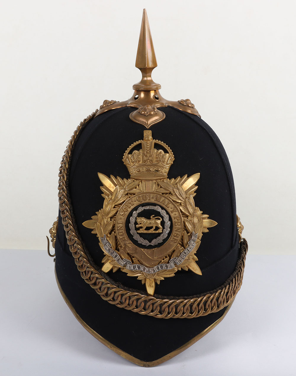 #485 – Post 1902 Hampshire Regiment Officers Home Service Helmet