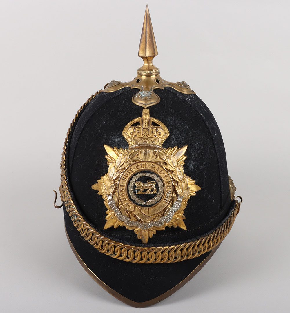 #486 – Post 1902 Hampshire Regiment Officers Home Service Helmet