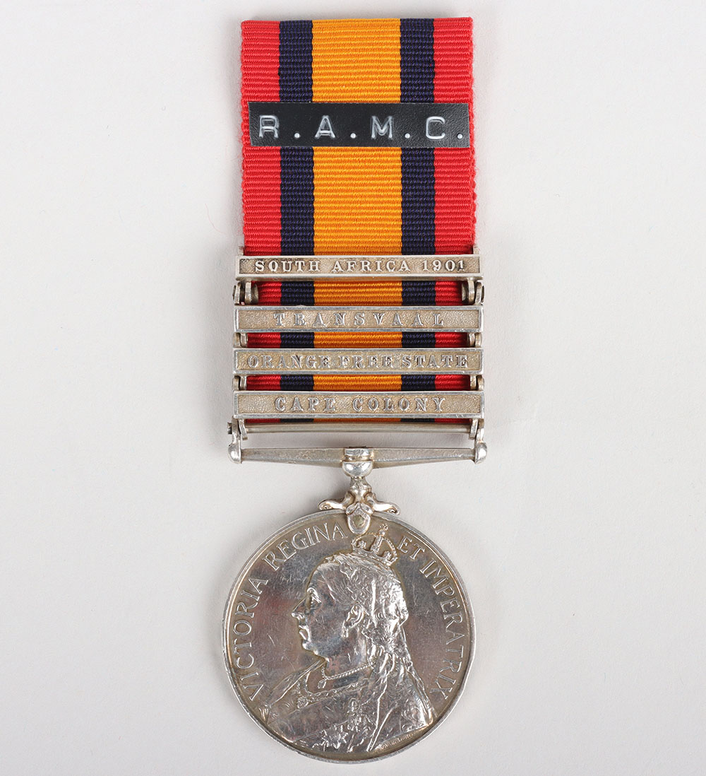 #52 – Queens South Africa Medal for Service in the Maidstone Company Volunteer Royal Army Medical Corps,