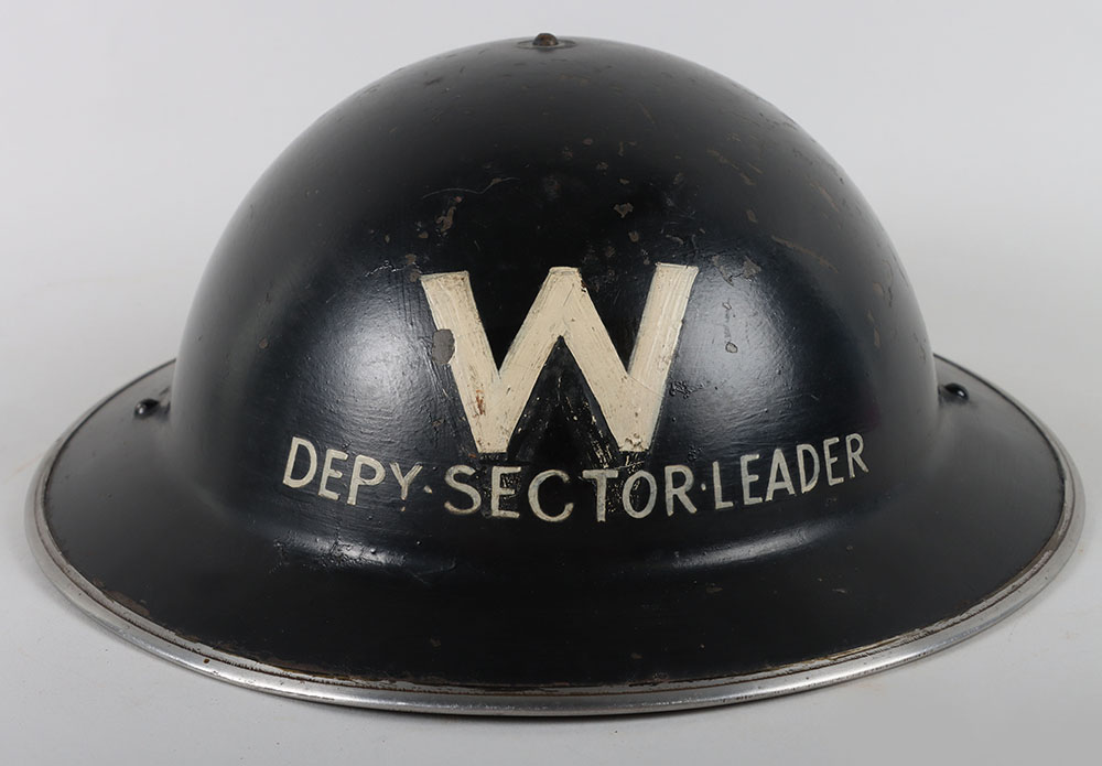 #528 – WW2 British Home Front Deputy Sector Leader Wardens Steel Helmet