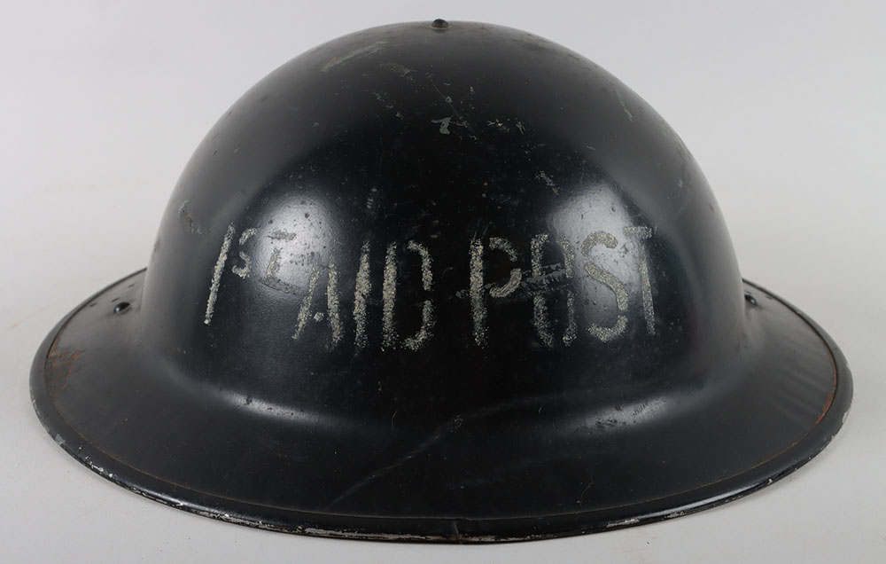 #529 – WW2 British Home Front 1st Aid Post Steel Helmet