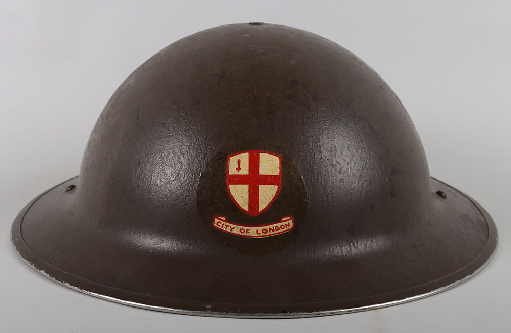 #532 – WW2 British Home Front City of London Steel Helmet