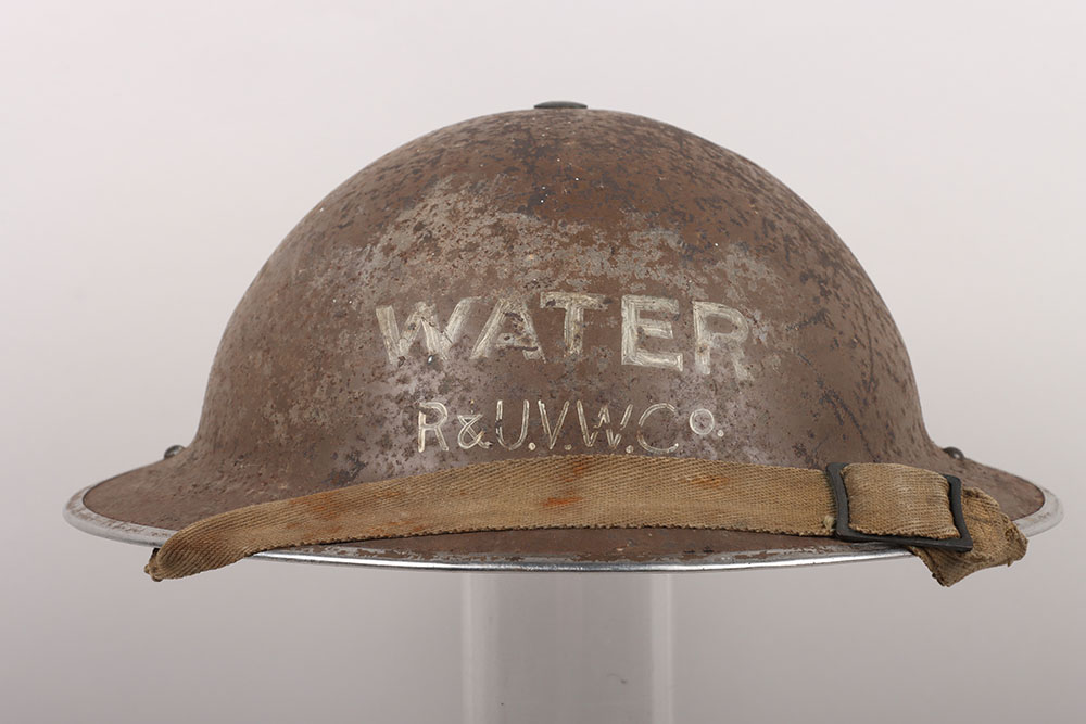 #540 – WW2 British Home Front Water Company Steel Helmet