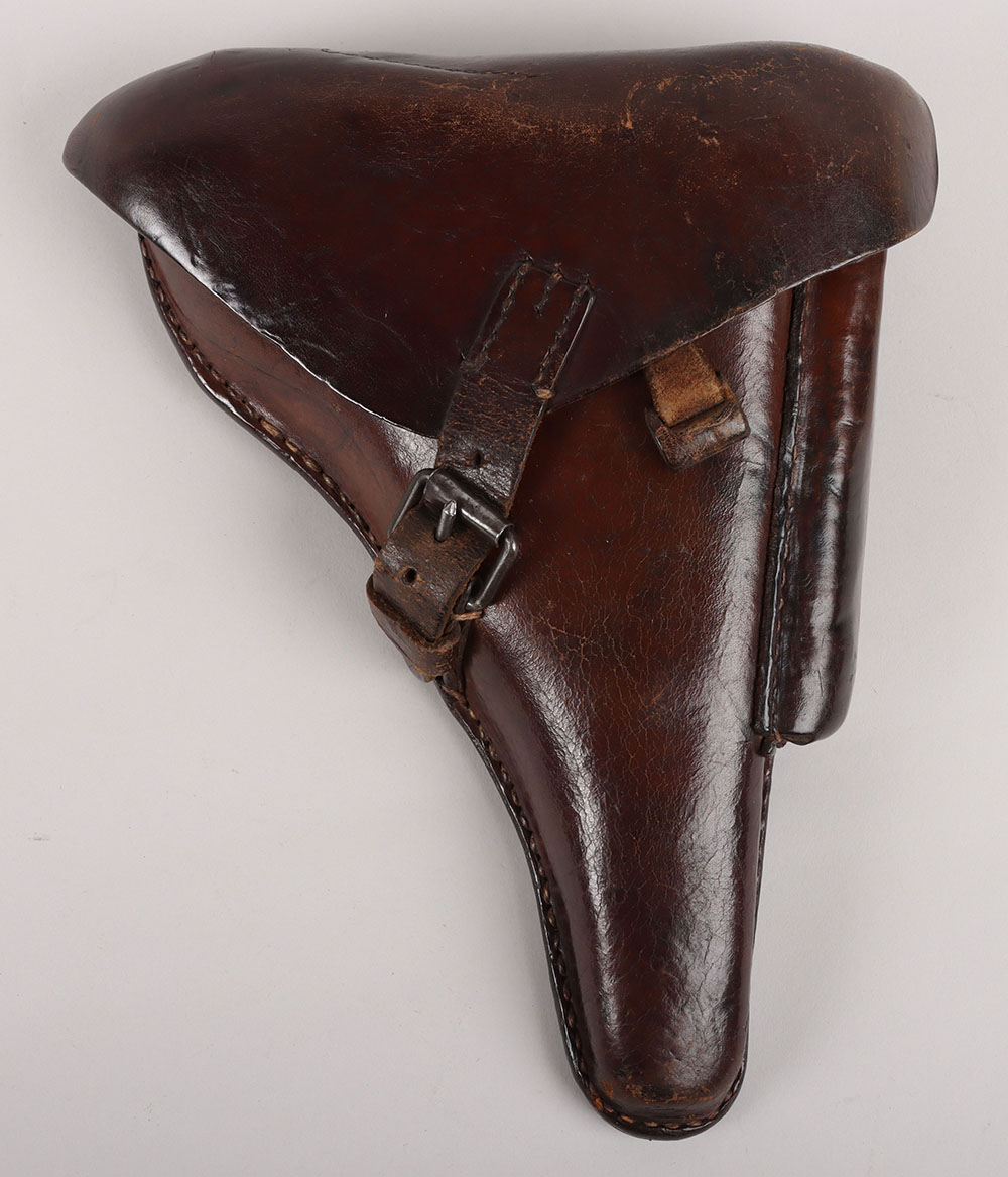 #596 – WW1 German Leather P08 Luger Pistol Holster by Schwarzenberger, Nürnberg 1918