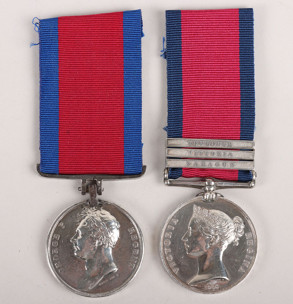 #6 – A Good Waterloo and Military General Service Medal Pair to the 15th (Kings) Hussars, Who Were Later Involved in the 1819 Peterloo Massacre